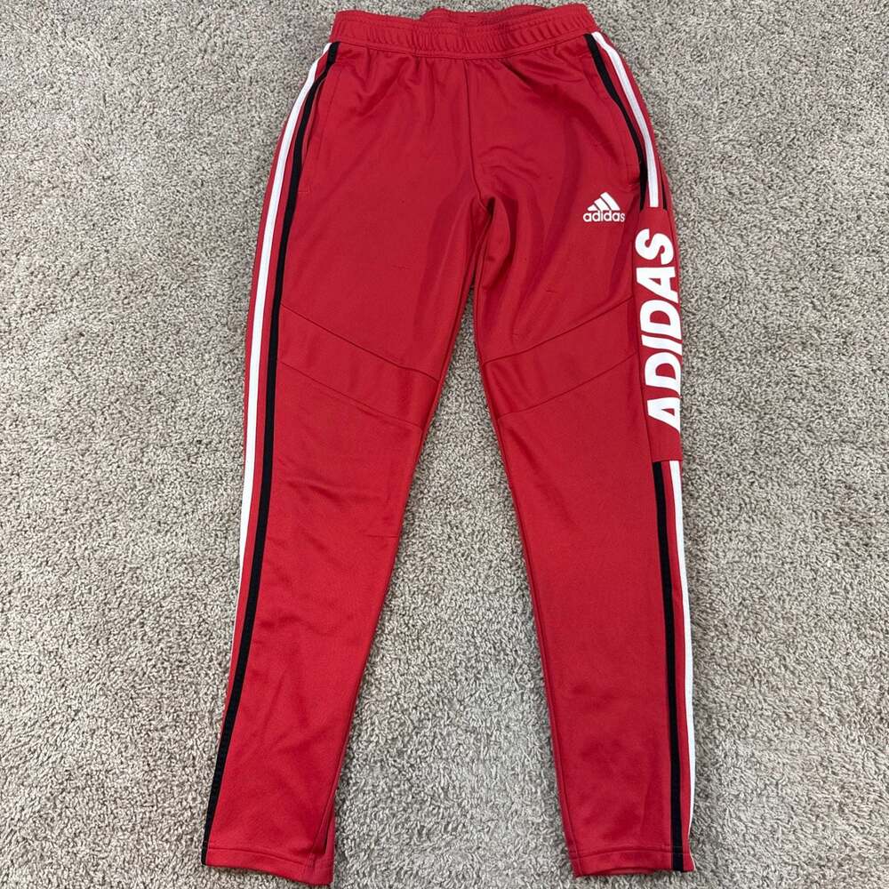 Adidas AEROREADY Track Pants Mens Small Red Tapered Soccer Training EUC